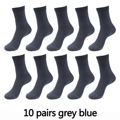 Men's Textured Style Socks 10 Pairs Set