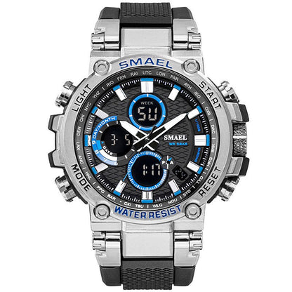 Watch Tactical Digital Large dial Multi functional Alloy Dual Display Waterproof Watch
