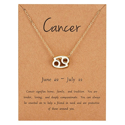 Women's Elegant Zodiac Sign Pendant Necklace