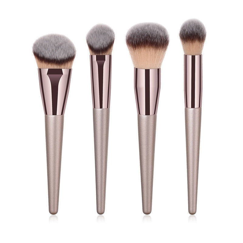 Champagne Color Makeup Brushes Set