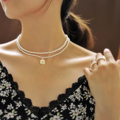 Vintage Multi-Layer Pearl Necklace for Women