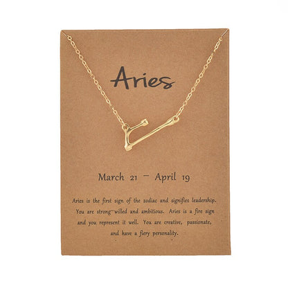 Women's Elegant Zodiac Sign Pendant Necklace