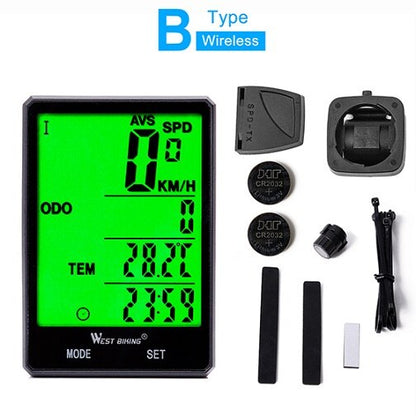 Wireless Waterproof Cycling Computer With Light