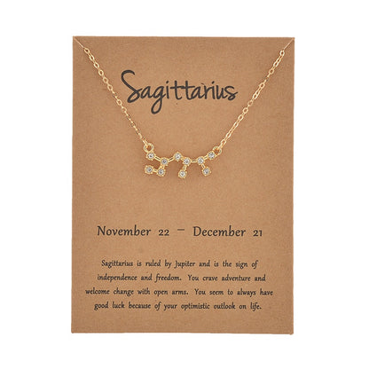 Women's Elegant Zodiac Sign Pendant Necklace