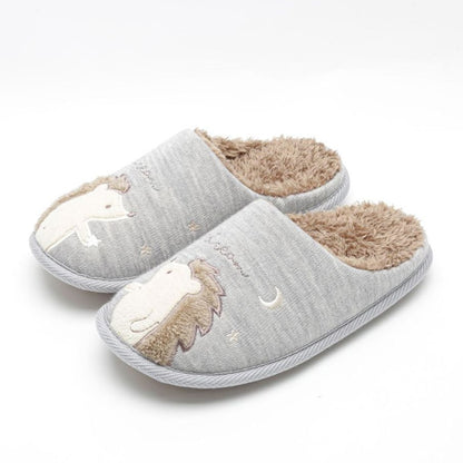 Winter Bear Patterned Warm Slippers for Women