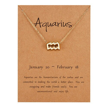 Women's Elegant Zodiac Sign Pendant Necklace