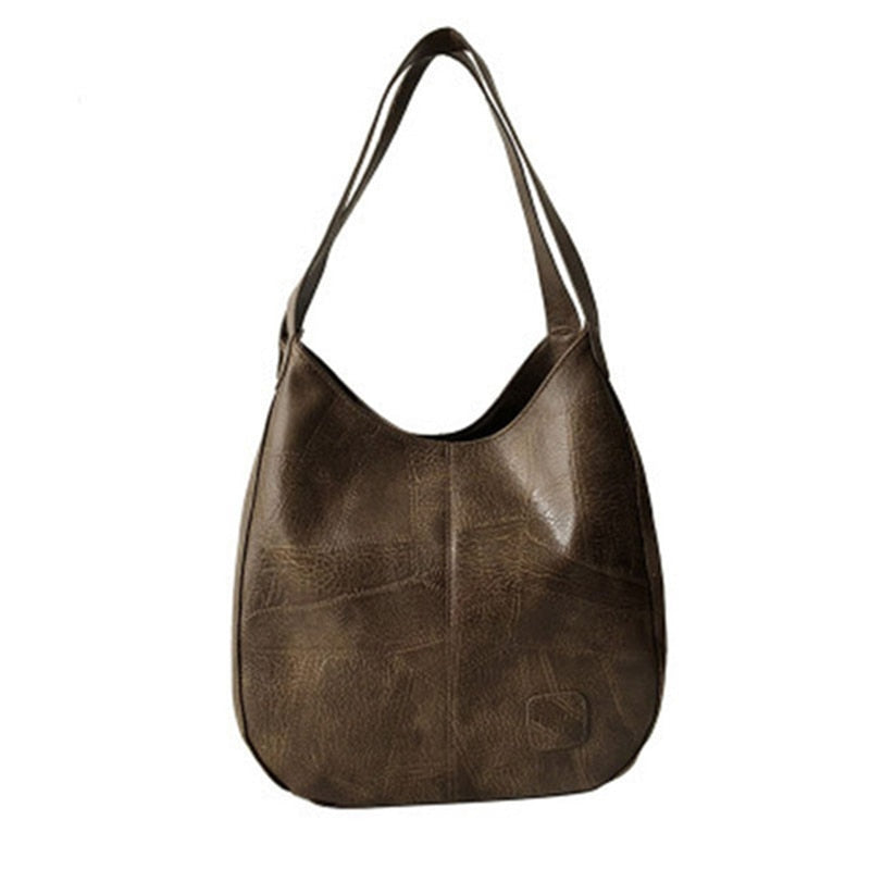Vintage Women's Handbag with Multi-Pockets