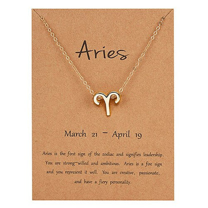 Women's Elegant Zodiac Sign Pendant Necklace