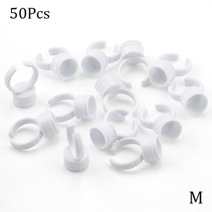 Disposable Eyelash Extension Glue Rings 50 / 100 Pcs Set