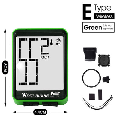 Rainproof 2.8" Screen Wireless or Wired Bicycle Computer