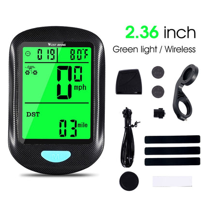 Rainproof 2.8" Screen Wireless or Wired Bicycle Computer