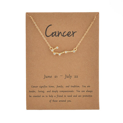 Women's Elegant Zodiac Sign Pendant Necklace
