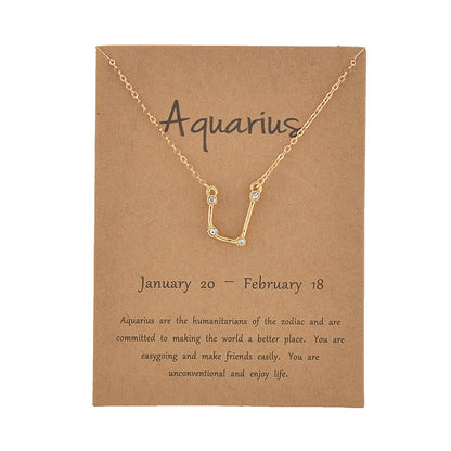 Women's Elegant Zodiac Sign Pendant Necklace