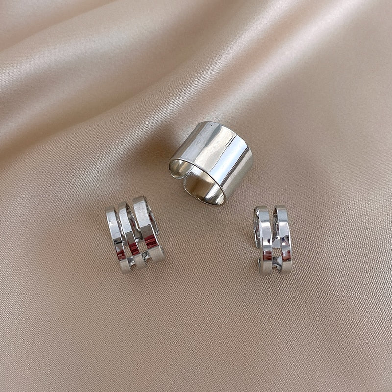 Gothic Style Opening Ring, 3 Pcs