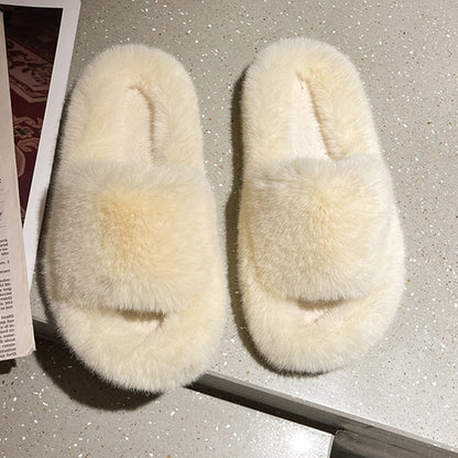 Women's Winter Fur Slippers for Home