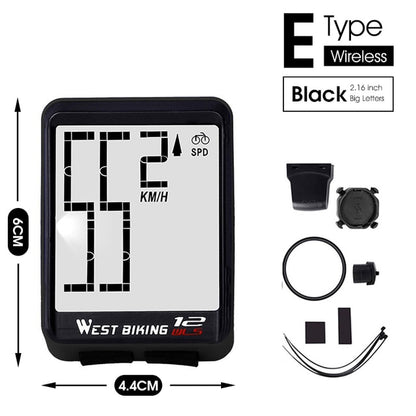 Rainproof 2.8" Screen Wireless or Wired Bicycle Computer
