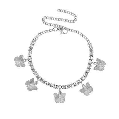 Butterfly Rhinestone Women's Ankle Bracelet