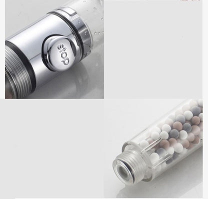 Plastic Silver Shower Head Decorated with Stones