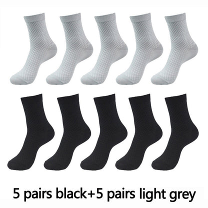 Men's Textured Style Socks 10 Pairs Set
