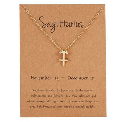 Women's Elegant Zodiac Sign Pendant Necklace