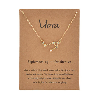 Women's Elegant Zodiac Sign Pendant Necklace