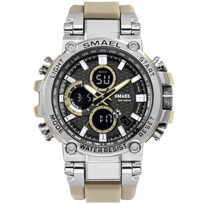 Watch Tactical Digital Large dial Multi functional Alloy Dual Display Waterproof Watch