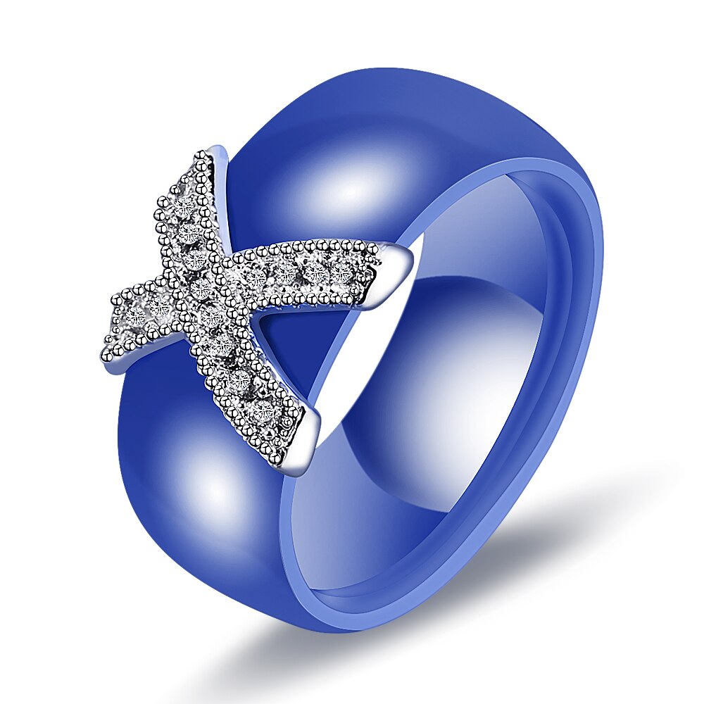 Stylish Ceramic Crystal Ring