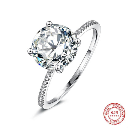 3 Carat Real Solid 925 Sterling Silver Ring