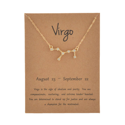 Women's Elegant Zodiac Sign Pendant Necklace