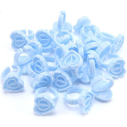 Disposable Eyelash Extension Glue Rings 50 / 100 Pcs Set