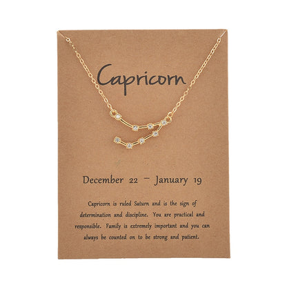 Women's Elegant Zodiac Sign Pendant Necklace