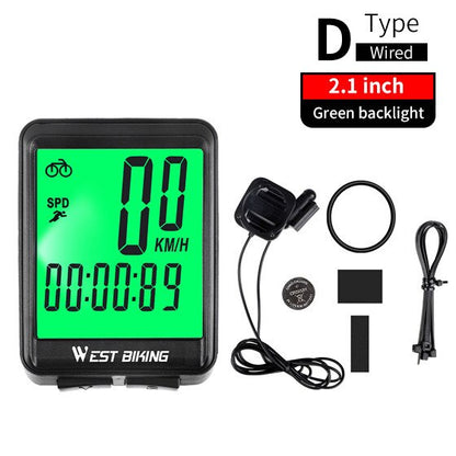 Wireless Waterproof Cycling Computer With Light