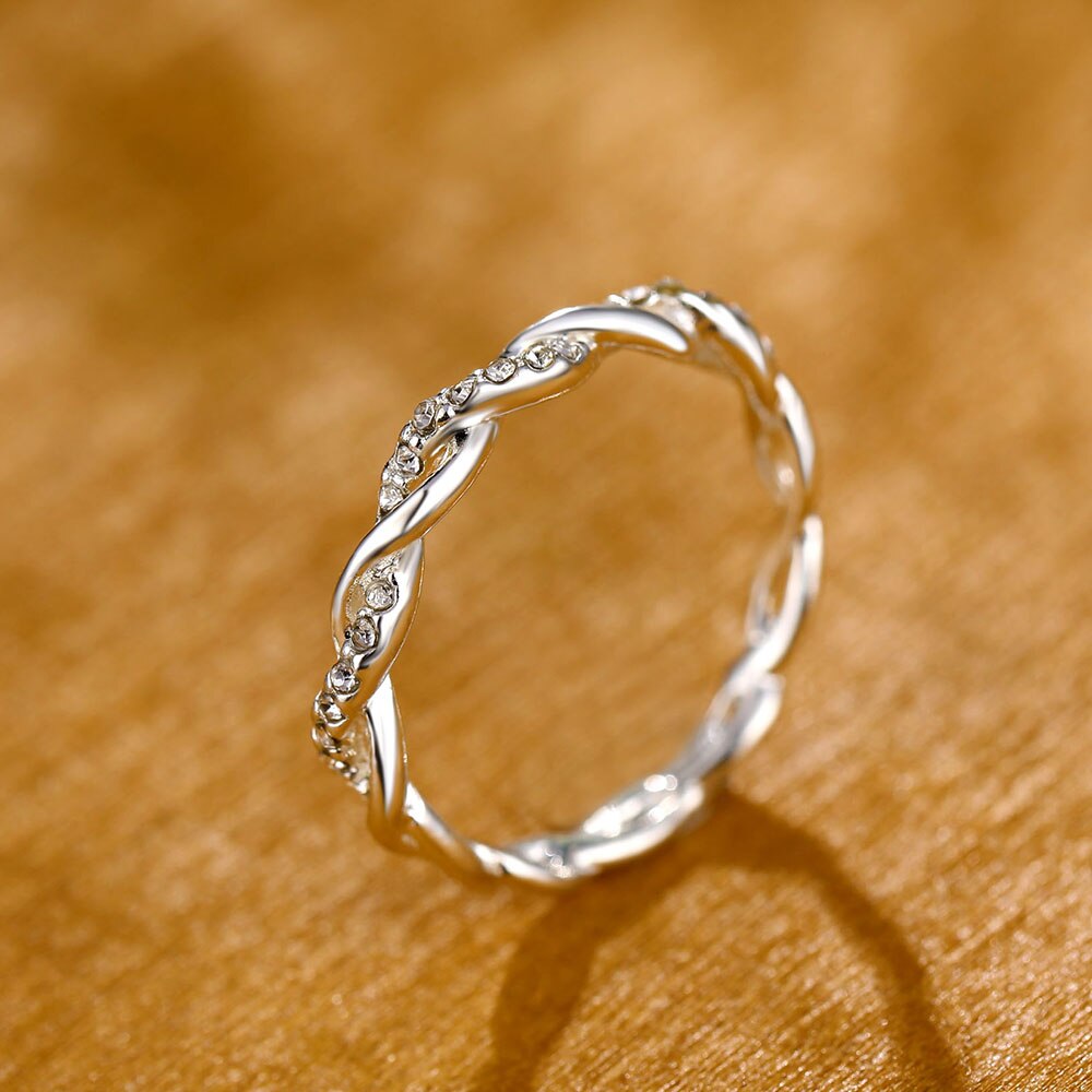 Women's Crystal Braid Ring