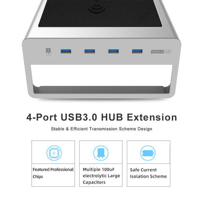 Transfer Data and Charging Wireless Aluminum Monitor Stand