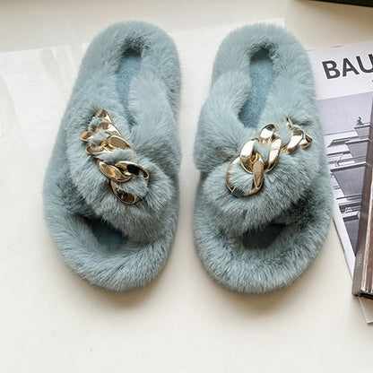 Women's Winter Fur Slippers for Home
