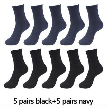 Men's Textured Style Socks 10 Pairs Set