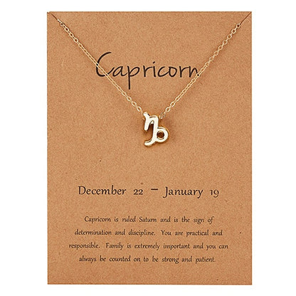 Women's Elegant Zodiac Sign Pendant Necklace