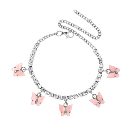 Butterfly Rhinestone Women's Ankle Bracelet