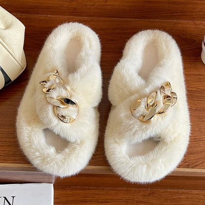 Women's Winter Fur Slippers for Home