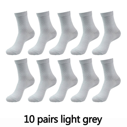 Men's Textured Style Socks 10 Pairs Set