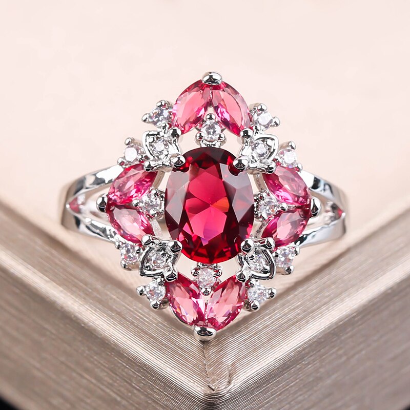 Women's Crystal Patterned Rings