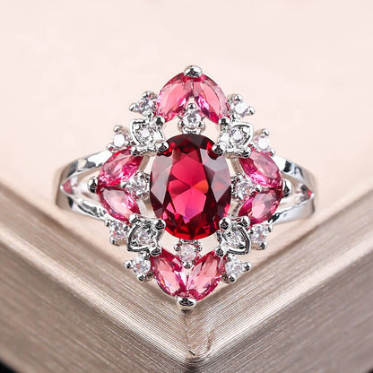 Women's Crystal Patterned Rings