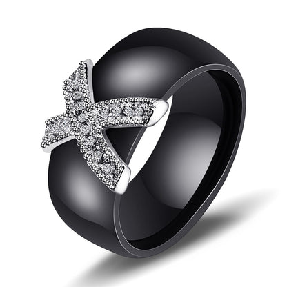 Stylish Ceramic Crystal Ring
