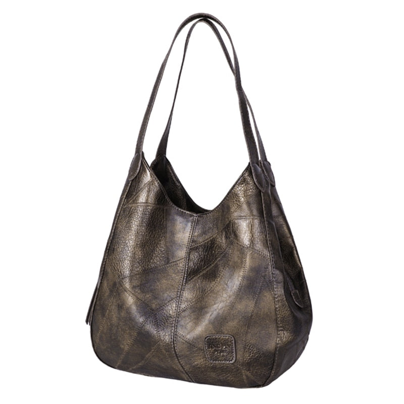 Vintage Women's Handbag with Multi-Pockets