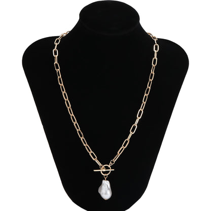 Women's Baroque Pearl Coin Pendant