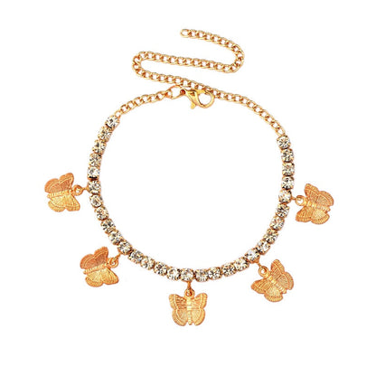 Butterfly Rhinestone Women's Ankle Bracelet
